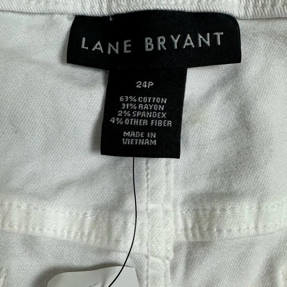 Lane Bryant Mid Rise Pedal Capri White Size 24 Petite